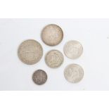 G.B. mixed silver coinage - to include Victoria O.H. Florin 1901.