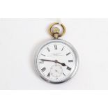 British Military open faced pocket watch with white enamel dial, marked - 'Kendal & Dent,