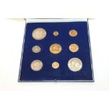 Jersey - Royal Wedding mint Nine Coin Set - 1972 - to include gold £50, £25, £20, £10,