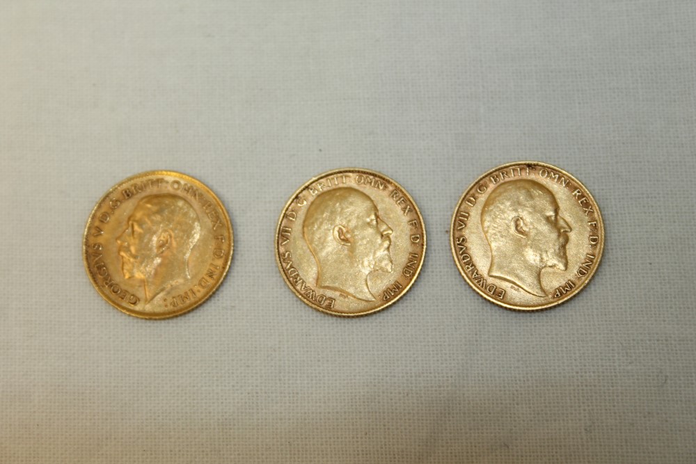 G.B. gold Half Sovereigns - Edward VII 1906. GF, 1909F and George V 1912. - Image 2 of 2