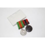 Second World War Defence medal together with National Fire Brigades Association Long Service Medal