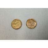 G.B. gold Half Sovereigns - Victoria Y.H. 1883. AEF and O.H. 1900S.