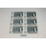 Banknotes - G.B. QEII. Series 'C' Hollom blue Five Pound notes (Feb. 1963).