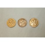 G.B. Gold Half Sovereigns - George V 1912 and 1914 (x 2).