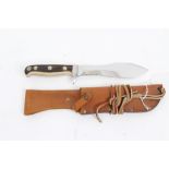 German hunting knife with Solingen blade, stag horn grips,