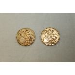 G.B. gold Sovereigns - Victoria Y.H. Rev: George & Dragon 1872 and O.H. 1900P.