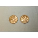 G.B. gold Sovereigns - Elizabeth II 1963. AU and 1964.