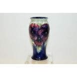 Moorcroft pottery vase decorated in the Pansy pattern,