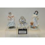 Four Royal Worcester limited edition figures, Rosie picking apples, a Farmers Wife,