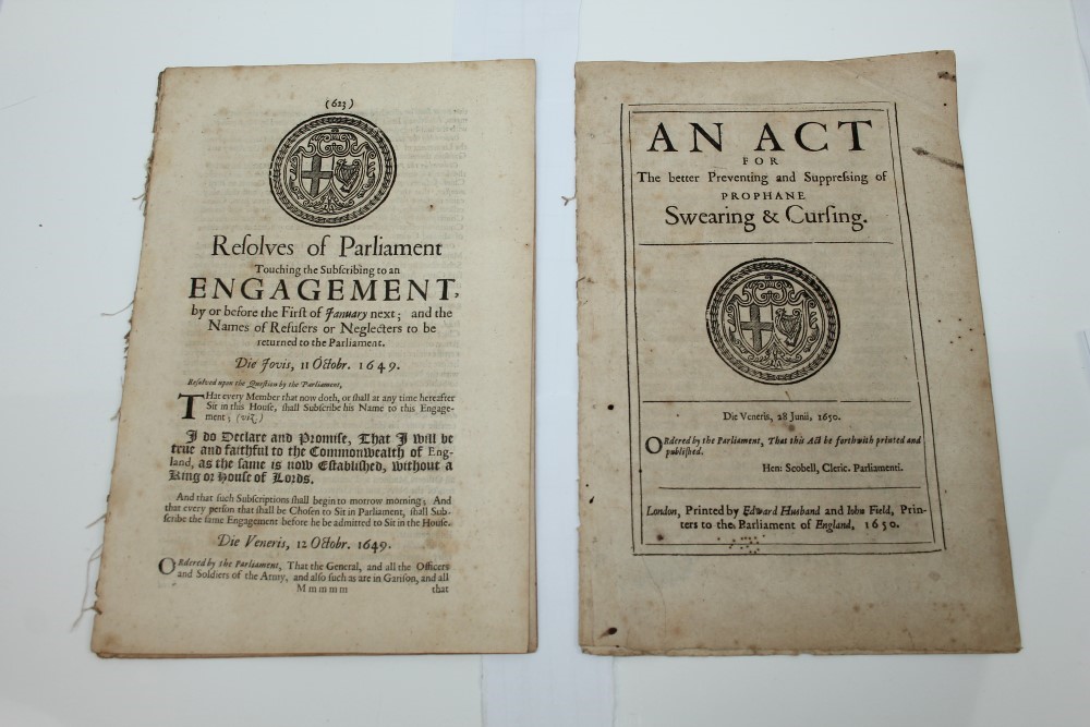Three 17th century Civil War pamphlets - 'An Additional Act for the ...