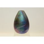 Glasform iridescent vase, signed J Ditchfield,