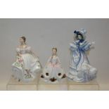 Nine Royal Doulton figures - Flowers of Love HN3700, Lucy HN3653, Tina HN3494, Angela HN3690,