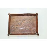 Early 20th century Arts & Crafts copper tray with embossed decoration, depicting a dragon, 20.