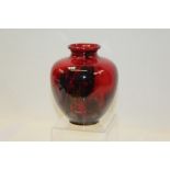 Royal Doulton Sung flambé vase of ovoid form with mottled glaze to body,