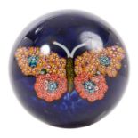 1930s / 1940s Paul Ysart glass paperweight decorated with a butterfly,