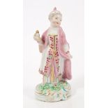 18th century Derby porcelain figure of a lady in nightcap,