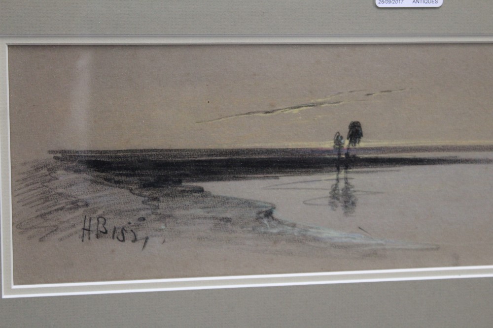 Henry Bright (1810 - 1873), pair of coloured chalks - estuary views, one signed, - Image 2 of 5
