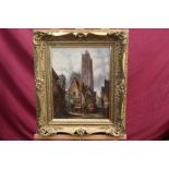 Alfred Bentley (1879 - 1923), oil on canvas - Rhodez, France, signed, in gilt frame, 29.