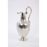Fine quality Victorian silver wine ewer of baluster form,