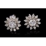 Pair diamond earrings,