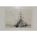William Lionel Wyllie (1851 - 1931), signed etching - The Dreadnaught, in glazed frame,