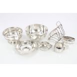 Selection of miscellaneous Victorian and 20th century silver - including two bowls,