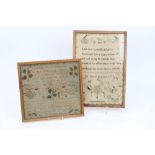 George III needlework sampler, signed and dated Joyce Buttler her work Aged 12 years 1803,