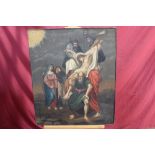 Pair 19th century Continental School oils on canvas - religious figures,