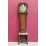Early 19th century eight day longcase clock with silvered circular dial, signed - Owen Weymouth,