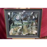 Hugh Cronyn (1905 - 1996), oil on canvas - Fishing at Flatford, signed and dated '72, framed,