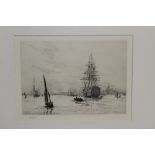William Lionel Wyllie (1851 - 1931), signed etching - The Victory, in glazed frame, 20.5cm x 27.
