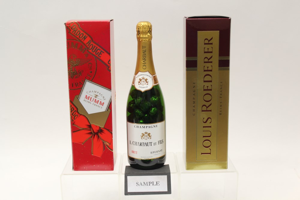 Champagne - five bottles, Louis Roederer Brut Premier, boxed (2), Cordon Rouge Mumm,