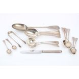 Selection of miscellaneous Georgian and later silver flatware - including pair sauce ladles,