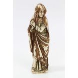 18th / 19th century Dieppe carved and gilded ivory devotional figure in low relief,