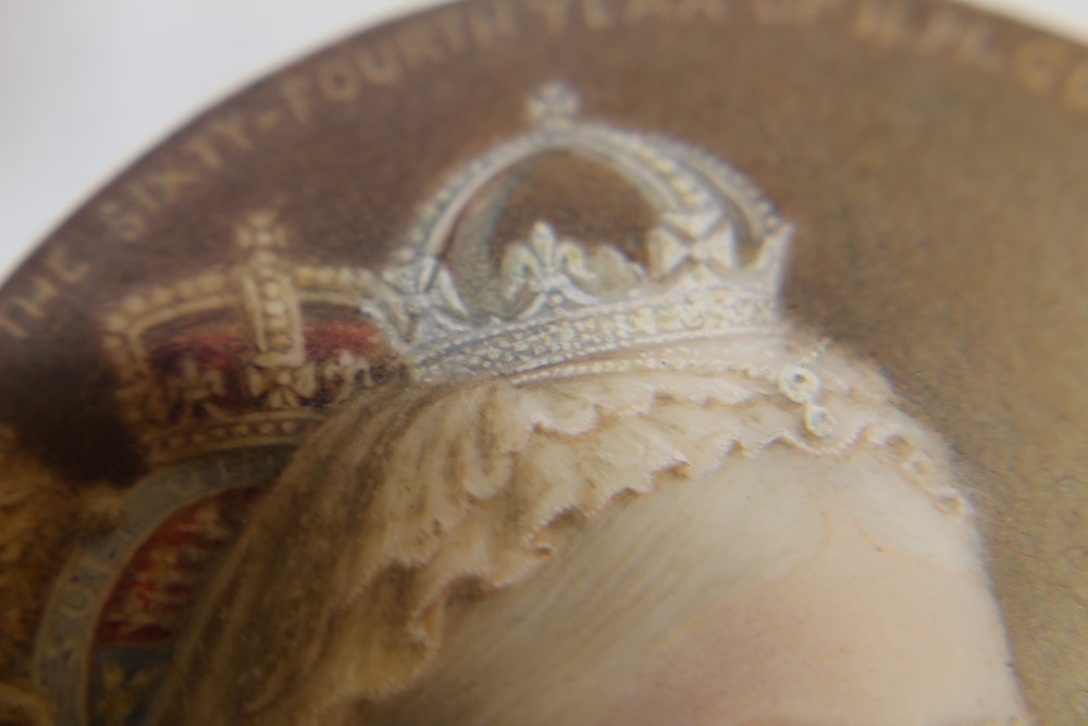 HM Queen Victoria - very fine Royal Presentation oval miniature portrait of The Queen, - Image 4 of 13