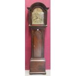 18th century eight day longcase clock with brass arched dial, signed - Jonathan Tolputt,