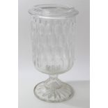 Large 19th century cut glass apothecary / sweet jar with slice cut decoration,