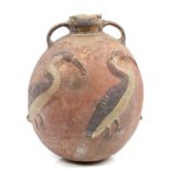 Rare pre-Columbian Chimu pottery vessel of globular form,