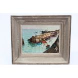 *Marcella Smith (1887 - 1963), oil on board - a Cornish harbour scene, in painted frame,