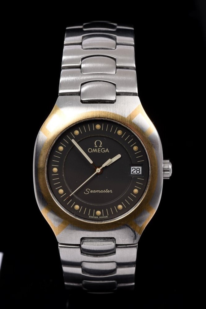 Gentlemen's Omega Seamaster Polaris Calendar wristwatch with steel and gilt case and integral steel - Image 4 of 4
