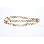Gold (9ct) curb link watch chain, 42cm CONDITION REPORT Weight: Approximately 41.