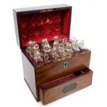 Good 19th century mahogany apothecary box of small size, with flush brass carrying handle,