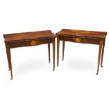 Exceptional pair of George III kingwood, rosewood, boxwood,