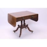 Regency mahogany and coromandel crossbanded sofa table,