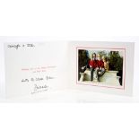 HRH Diana Princess of Wales - signed 1990 Christmas card with twin gilt Royal ciphers to front,