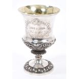 George IV silver trophy cup of campana form,