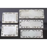 Five late 18th / early 19th century Chinese carved mother of pearl gaming counters with pierced and