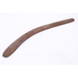 Good early Australian Aboriginal carved and painted boomerang - the broad terminal with dot