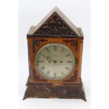Victorian bracket clock (in need of restoration), with silvered dial, signed - Greenhow Chelmsford,