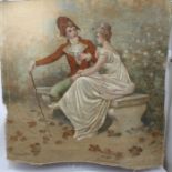 Late 19th / early 20th century French painted textile panel,